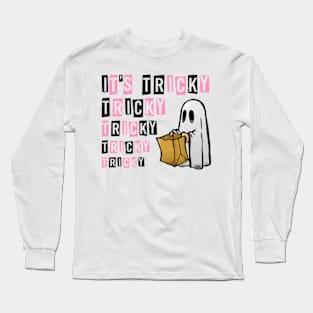 It's Tricky Halloween Funny Ghost Long Sleeve T-Shirt